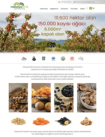 Gıda sektöründe Web Tasarım referansı: Malatya Birlik Organik