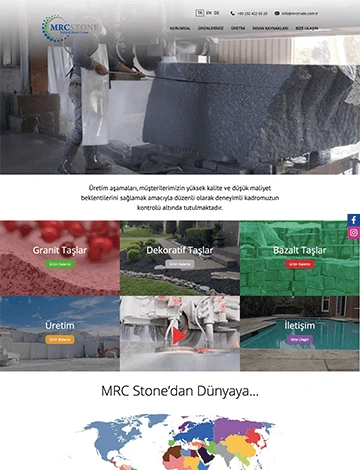 Madencilik sektöründe Web Tasarım referansı: MRC Stone
